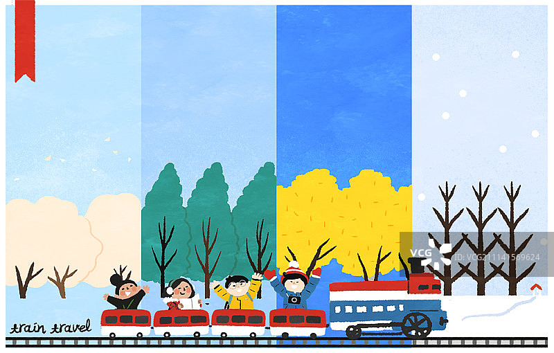 旅行中的人们插画图片素材