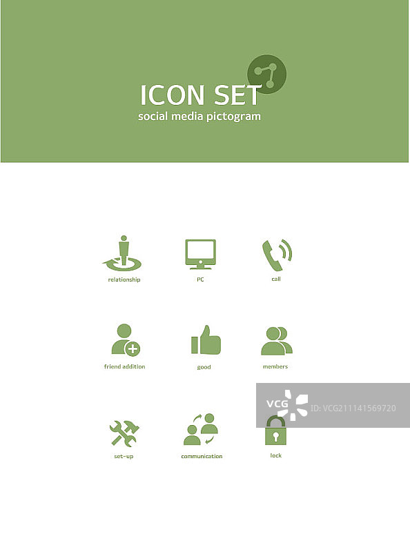 社交媒体图标集图片素材