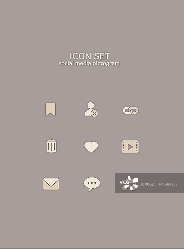 社交媒体图标集图片素材