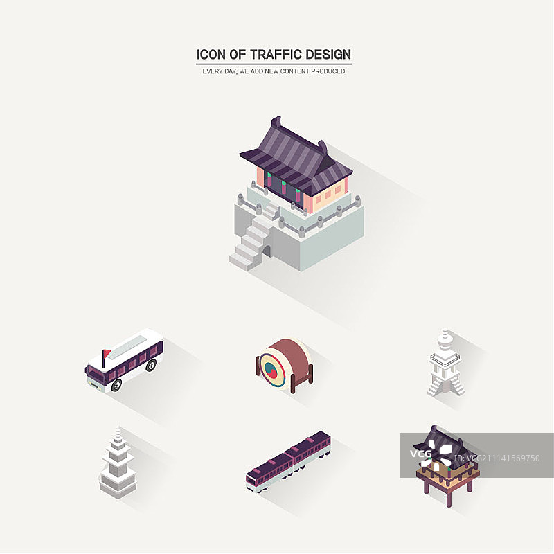 2.5D扁平图标合集图片素材