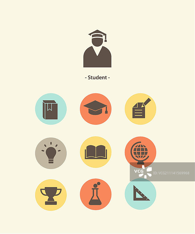 职业主题圆形网页图标合集图片素材