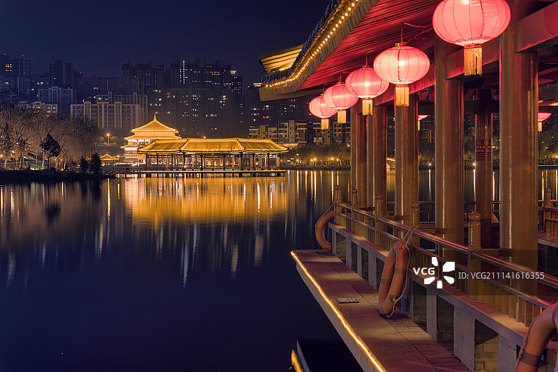 南湖的夜色图片素材