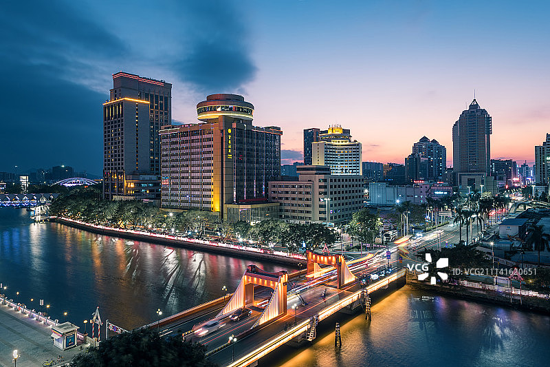 中山市老地标富华酒店&歧江桥图片素材