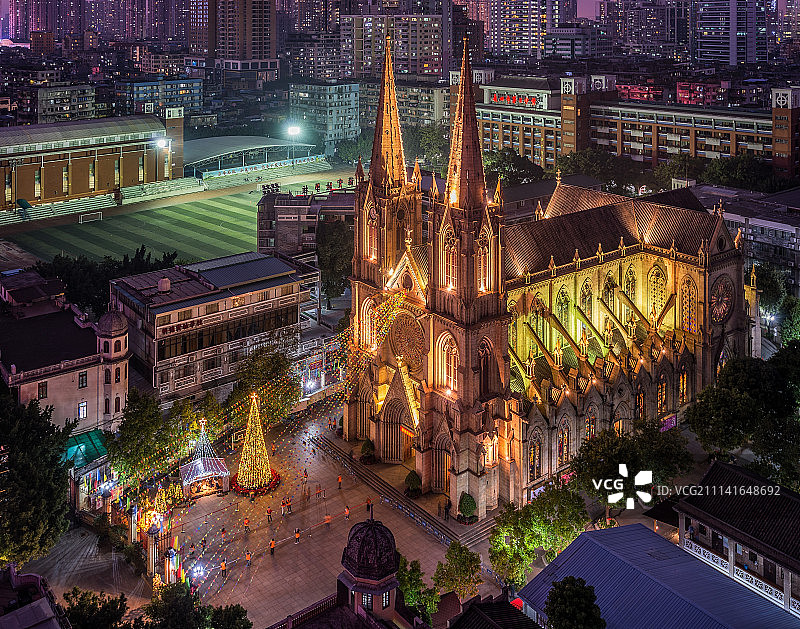 广州城市风光，石室圣心大教堂图片素材