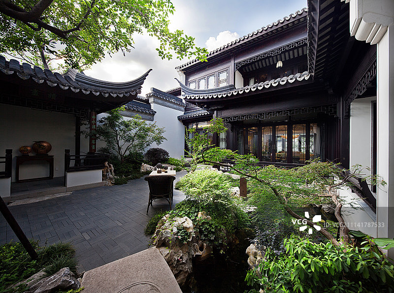 中式别墅图片素材