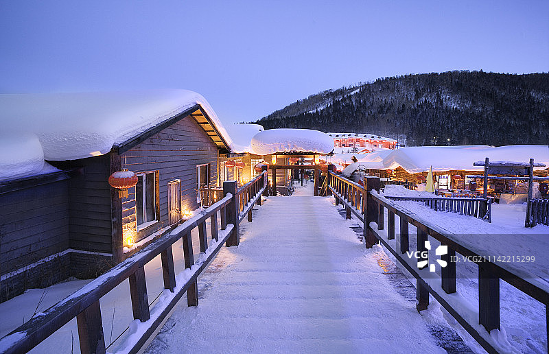 雪乡客栈入口图片素材
