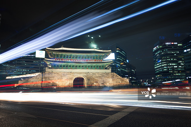 首尔南大门夜景图片素材