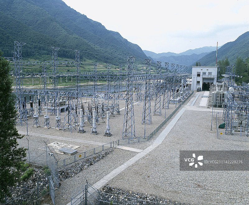 户外：韩国江原道的山脉与水坝图片素材