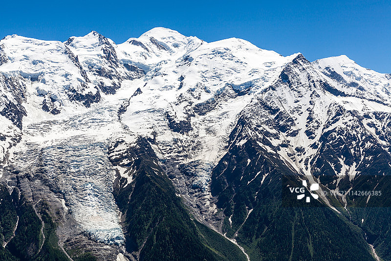 从布雷旺峰观看勃朗峰图片素材