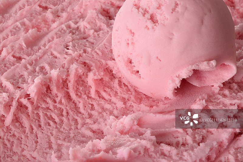 草莓冰淇淋球细节图片素材