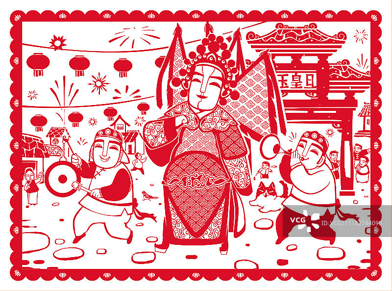 正月初九of剪纸王二狗的初一十五图片素材