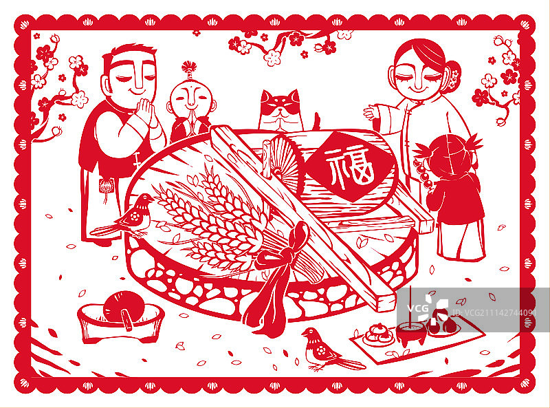 正月初十of剪纸王二狗的初一十五图片素材