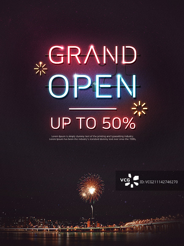 霓虹促销购物图片素材