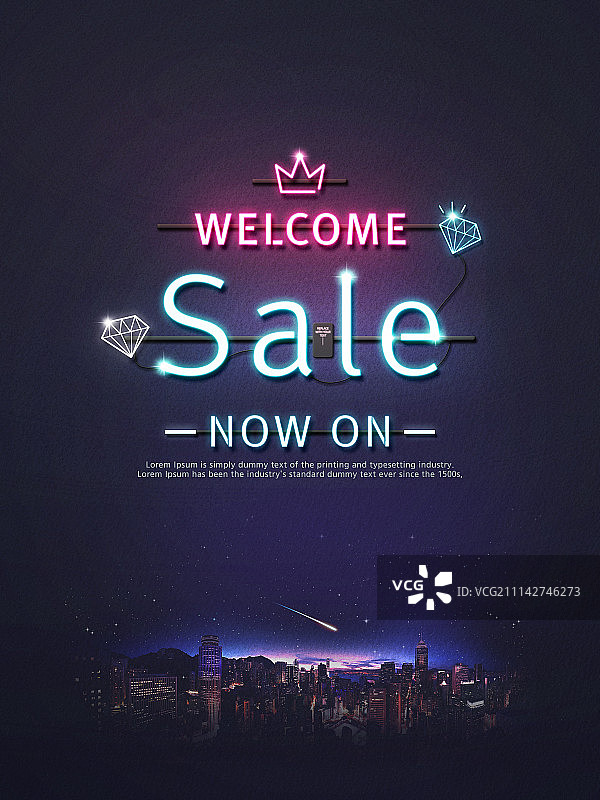 霓虹促销购物图片素材