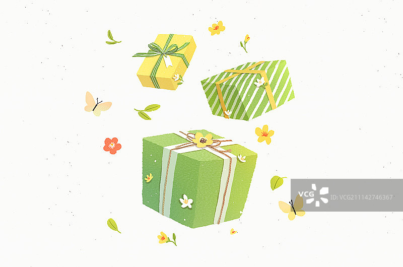 春季水彩礼品活动图片素材