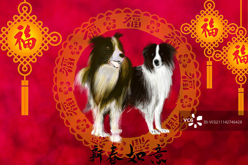 狗年,新年,春节,牧羊犬图片素材