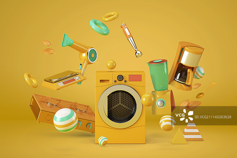 波普风彩色家电生活用品005图片素材