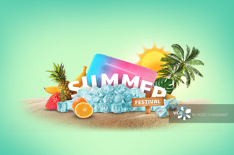 夏季对象003的排版图形设计图片素材