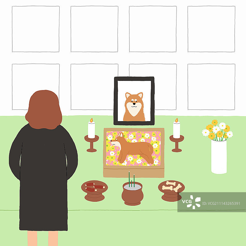 与宠物一起生活009 - 素材插画图片素材