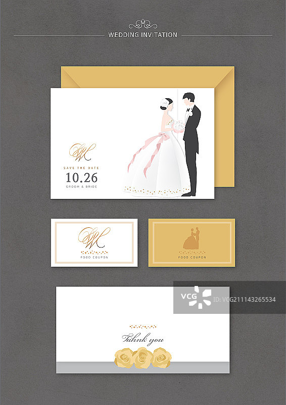 婚礼邀请函方形设计005图片素材