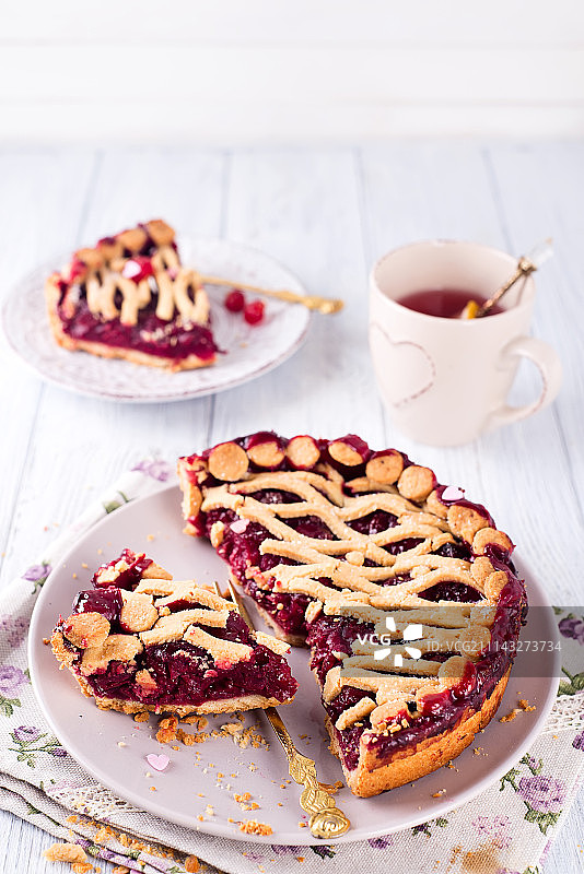 自制的樱桃派图片素材