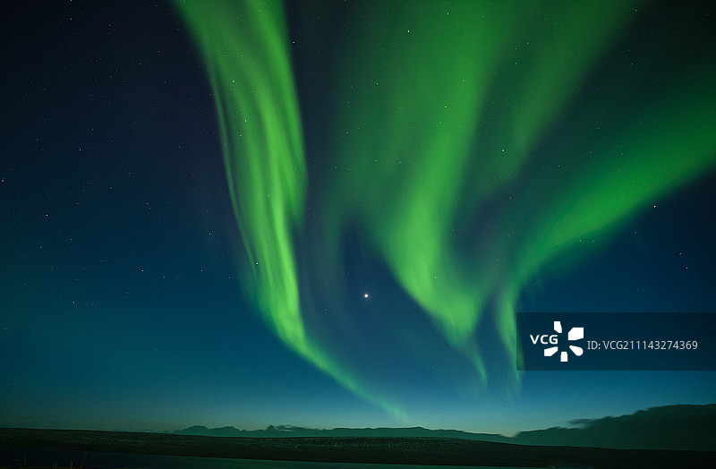 冰岛Hvammstangi的极光图片素材