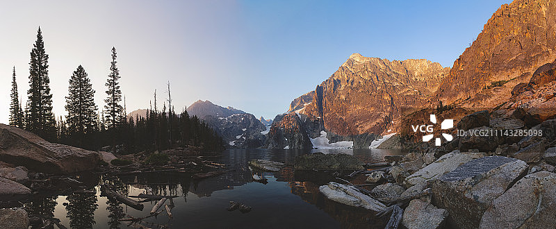 山羊湖日出图片素材