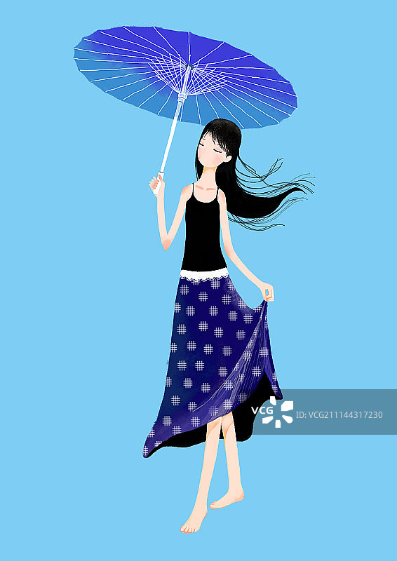 背景分离人物组图1000幅-举着油纸伞的女人图片素材