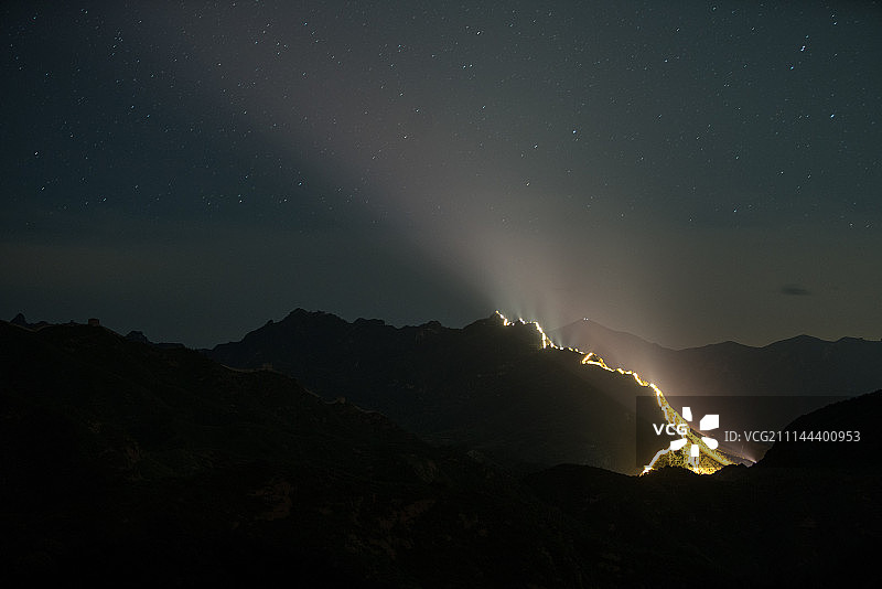 被照亮的长城图片素材