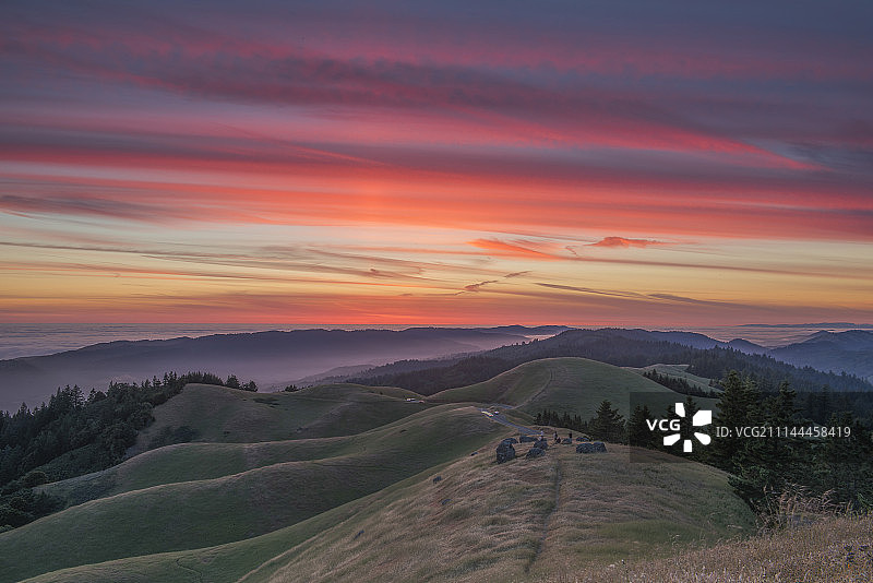 日落时的空中风景图片素材