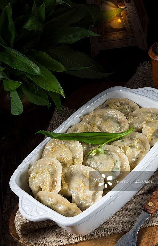 野蒜馅饺子图片素材