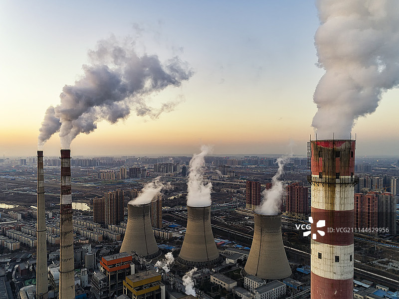城市发电厂航拍高清图图片素材