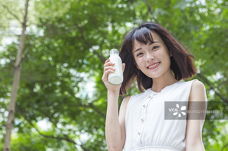 女性,早晨,牛奶图片素材
