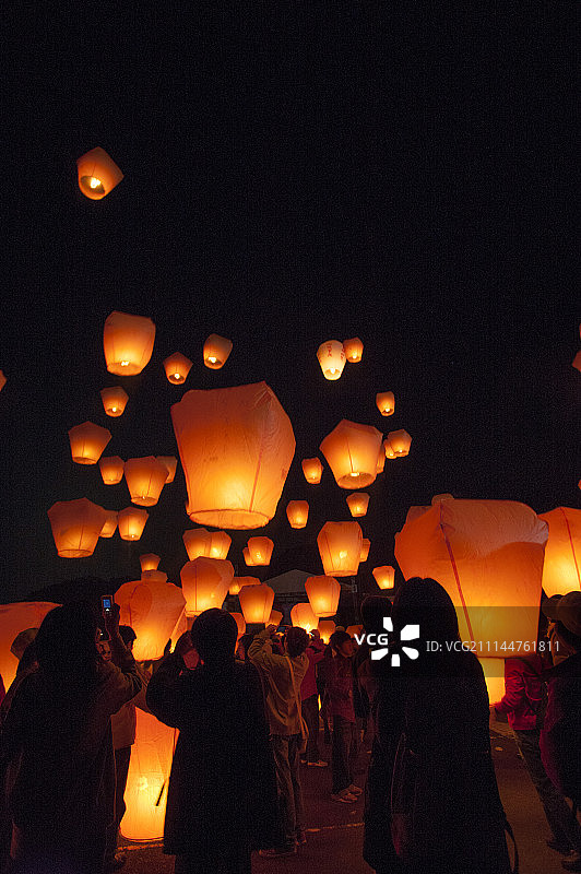 台北,台湾,亚洲,天灯,平溪天灯节图片素材