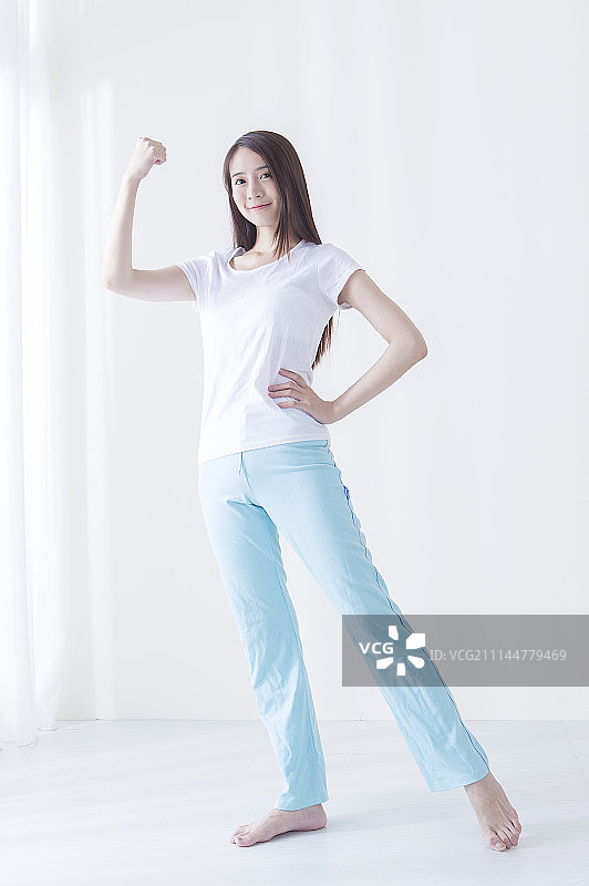 女性,加油,打气图片素材