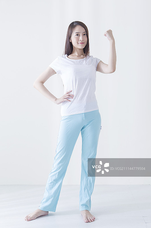 女性,加油,打气图片素材