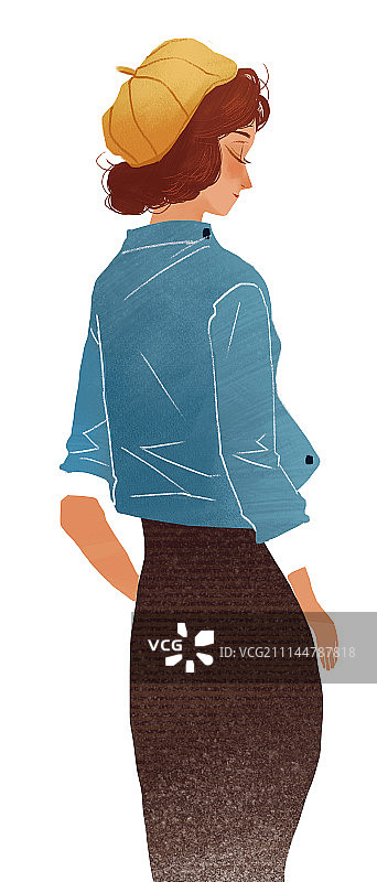 美女插画图片素材