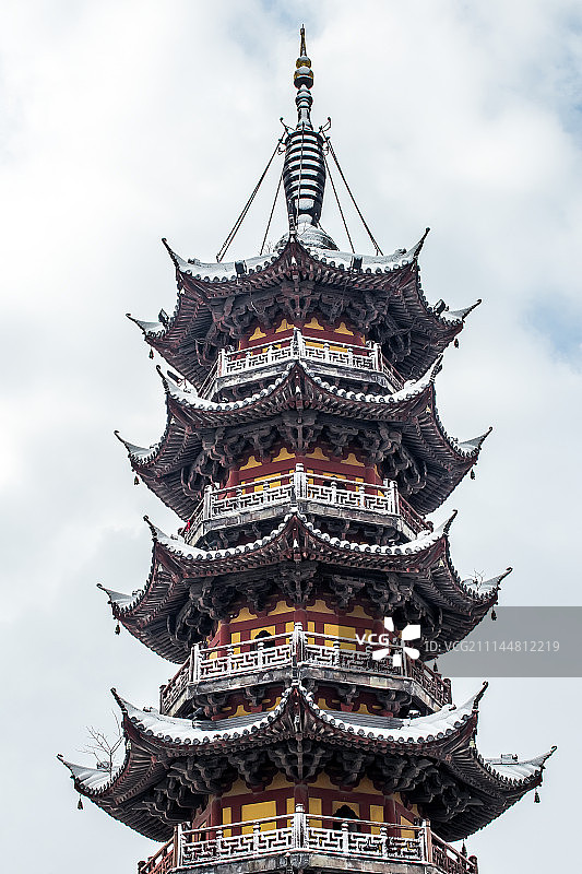 龙华塔雪景图片素材