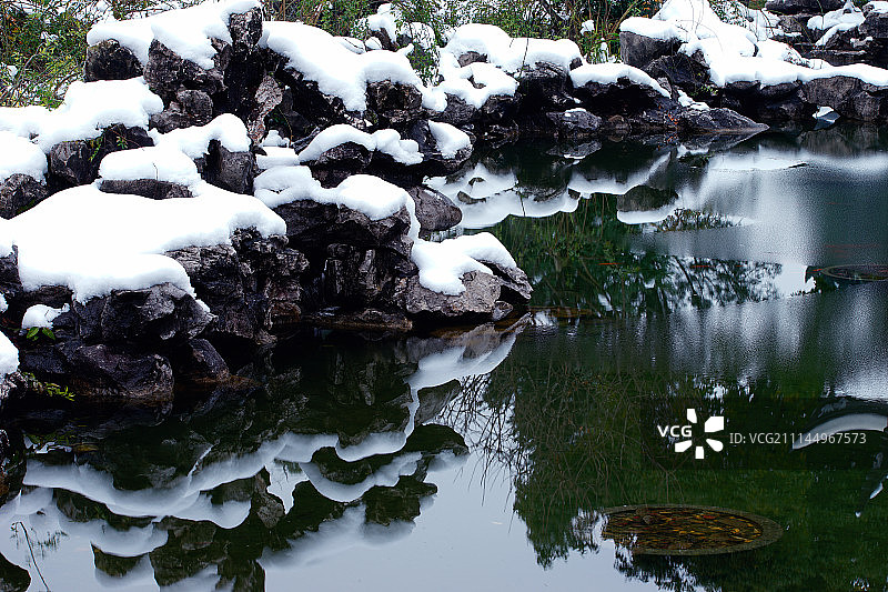 苏州南园宾馆雪景图片素材