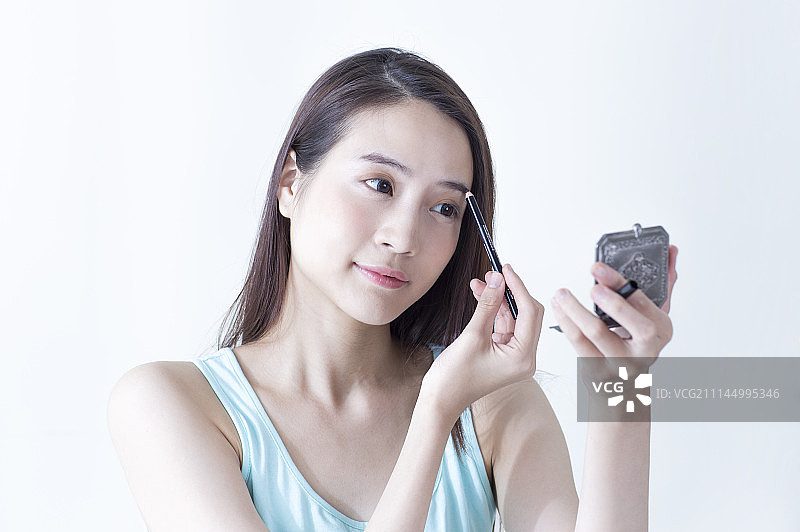 女性,化妆,画眉图片素材