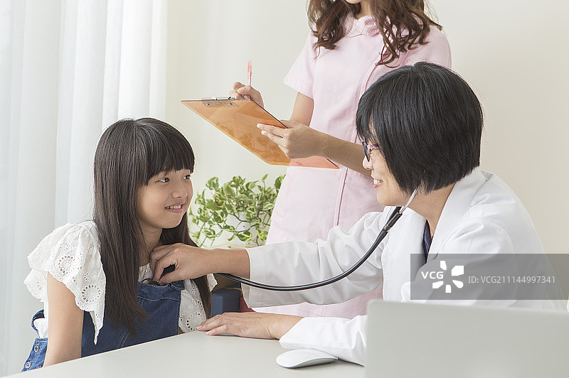 女医生,儿童,看诊图片素材