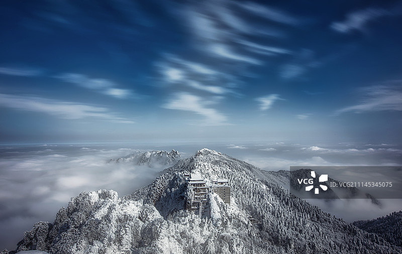 九华山雪景图片素材