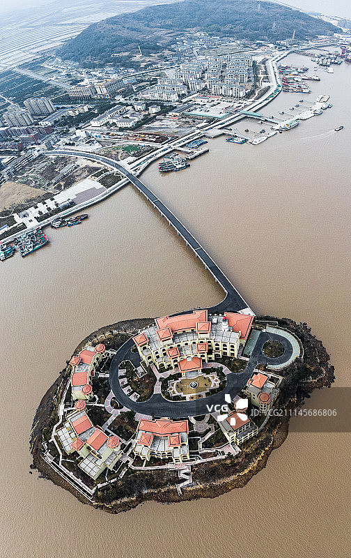 浙江舟山市六横岛全景图图片素材