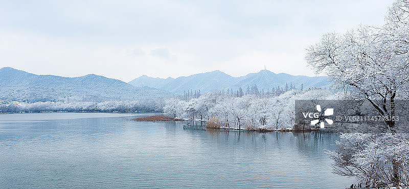 雪后西湖静悄悄图片素材