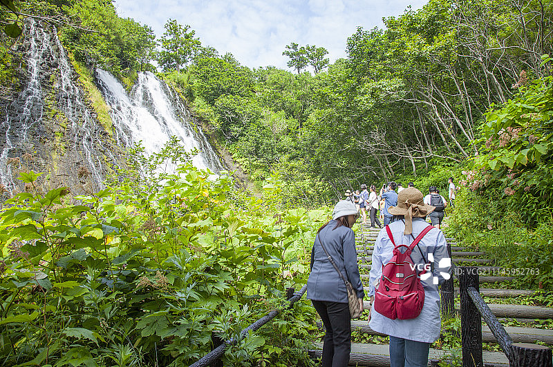 双美瀑布,欧信克幸瀑布,北海道,日本,亚洲图片素材