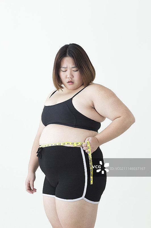 女性,肥胖,测量,腰围图片素材