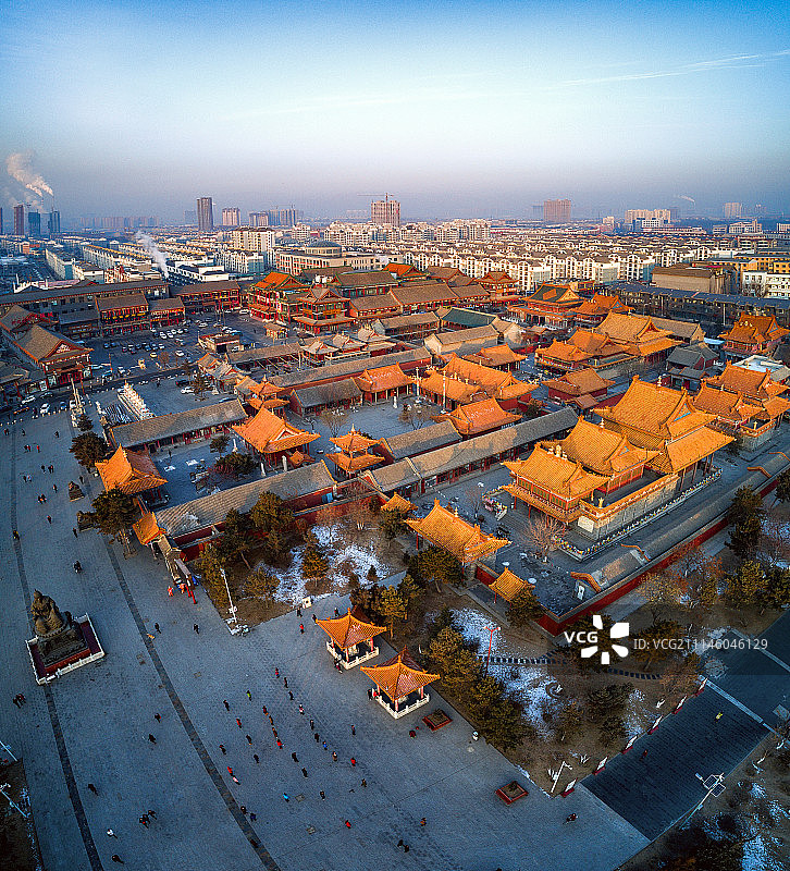 呼和浩特大昭寺航拍图片素材