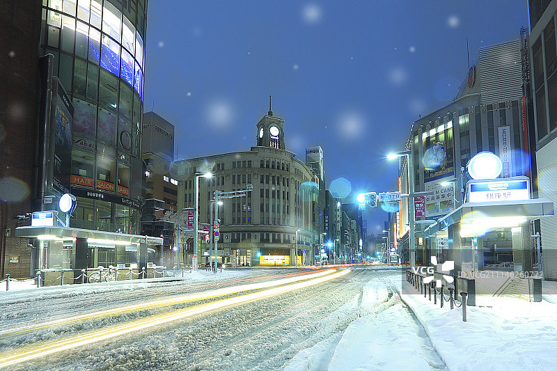 日本东京降雪图片素材