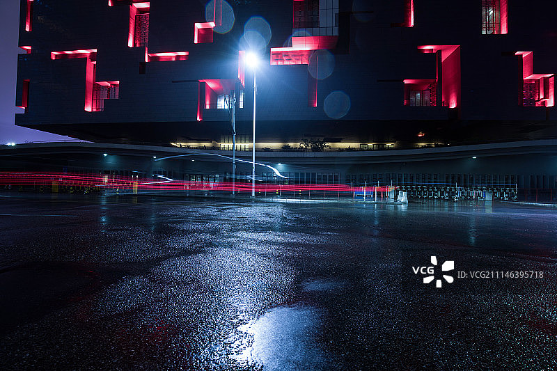 夜晚城市广场图片素材