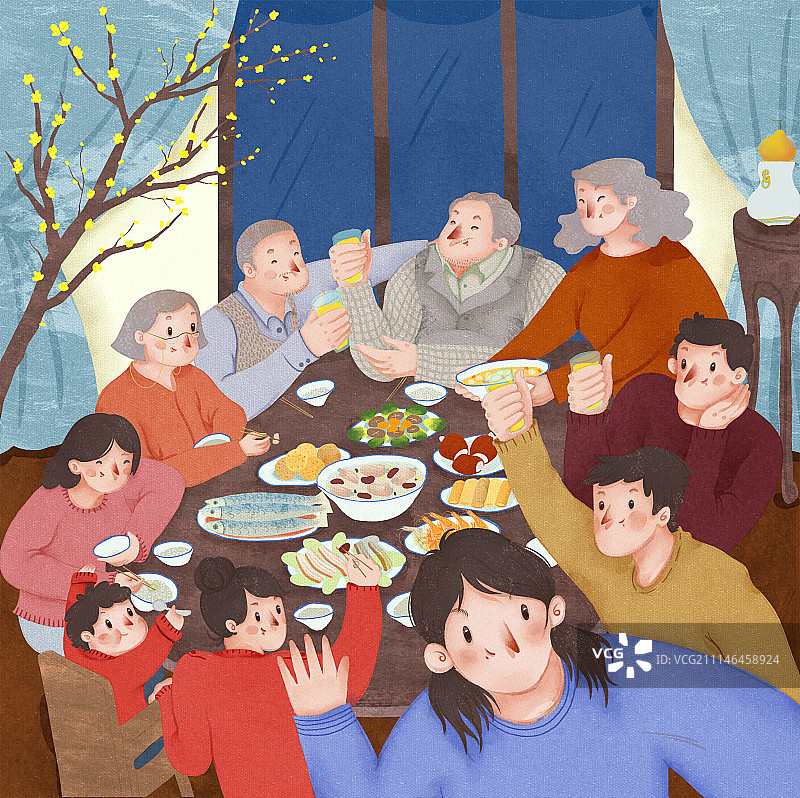 201801团圆饭-yzm图片素材